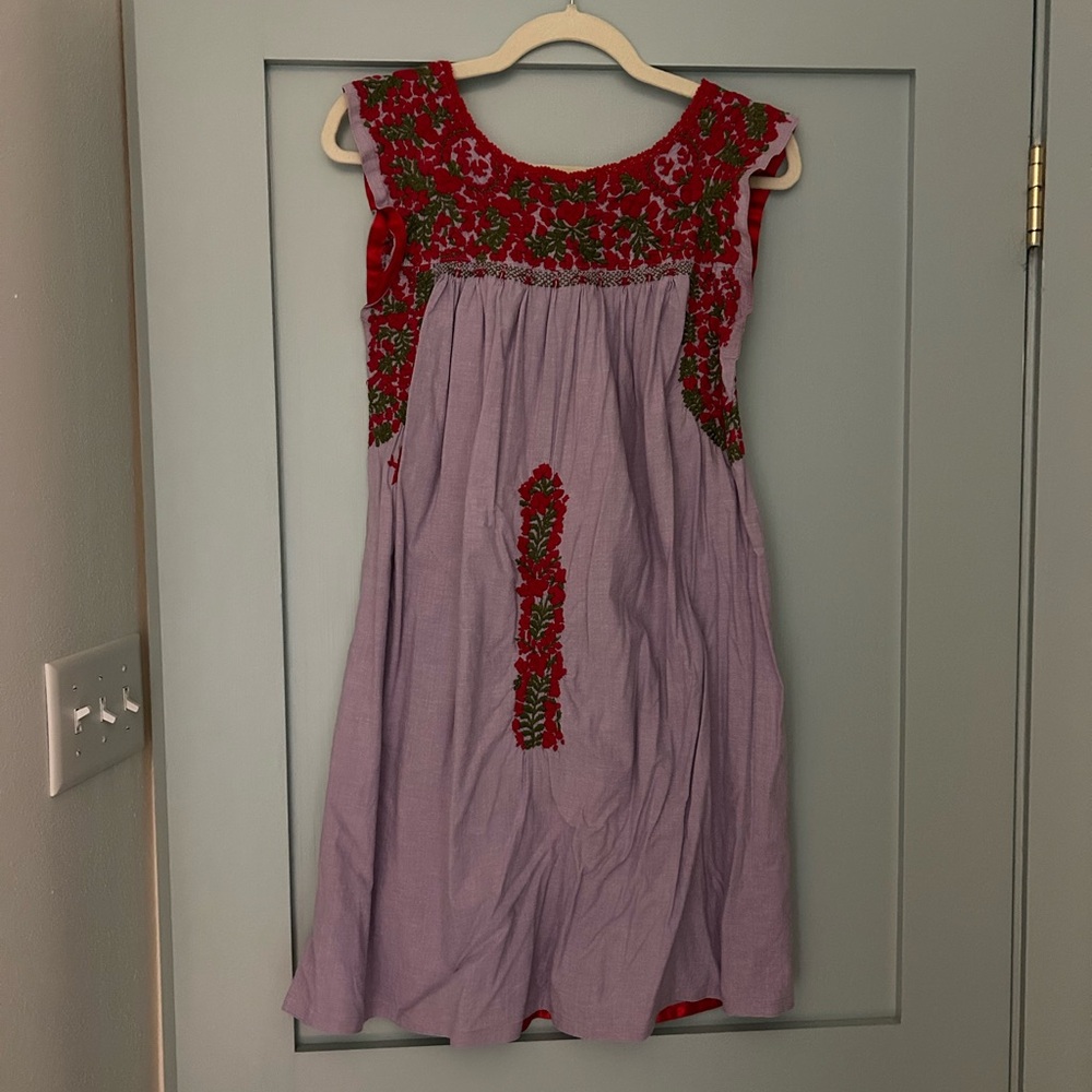 Mi Golondrina Flores Dress - Purple